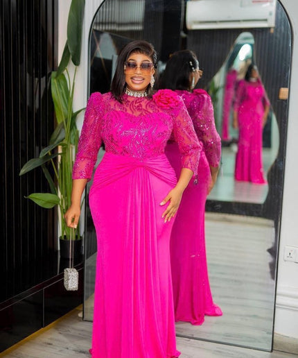 Elegant White Embellished 3D Flower Draped Maxi Dress for Bridal Civil Court Wedding Guest Engagement Party Mother of The Bride Photoshoot Gala Reception