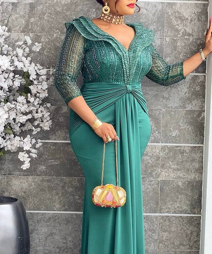 Statement White Sequin Ruched Maxi Dress Draped - Bridal Civil Wedding Guest Photoshoot Birthday Party Reception Engagement