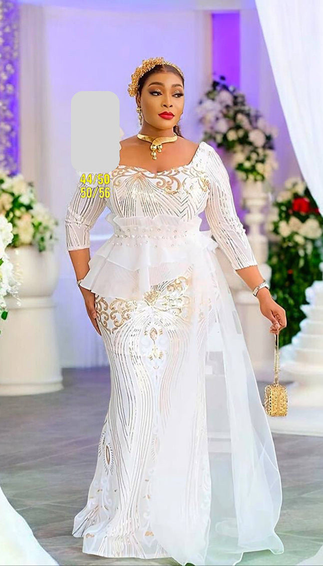 Sequin Side Draped Maxi Dress | Bridal Wedding Guest Mother of The Bride Gala