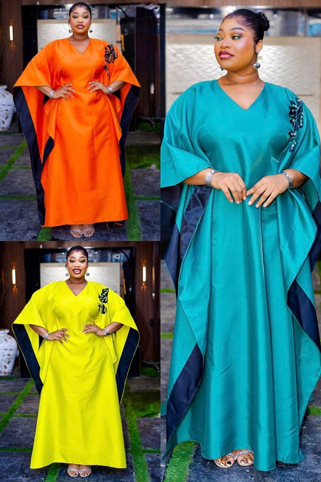 Orange Embellished Kaftan Maxi Dress: Formal Wedding Guest Bubu Gown Birthday Party Cocktail Gala Church Anniversary