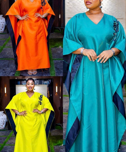 Orange Embellished Kaftan Maxi Dress: Formal Wedding Guest Bubu Gown Birthday Party Cocktail Gala Church Anniversary