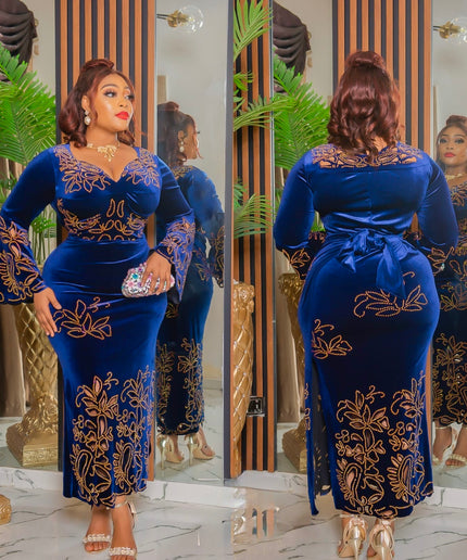 Elegant Black Embellished Wrap Maxi Dress with Rhinestones for Mother of The Bride Wedding Guest Engagement Ceremony