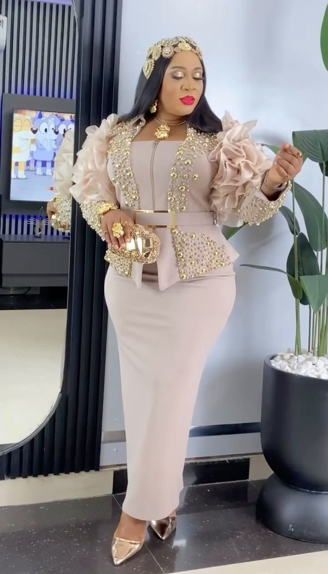Ruffle Embellished Top and Skirt