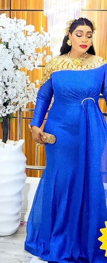 Embellished Side Draped Maxi Gown