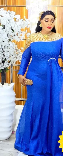 Embellished Side Draped Maxi Gown