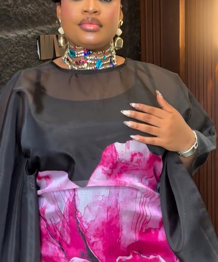 Green Floral Organza Bubu - African Wedding Guest Dress Nigerian Party Attire Engagement Photoshoot