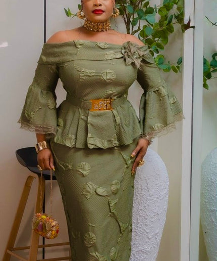 Elegant Black Off-The-Shoulder Peplum Dress for Wedding Guest Mother of The Bride Gala Birthday Photoshoot Outfit