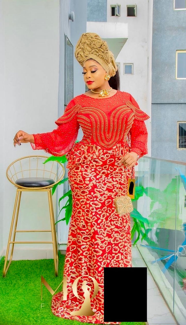 Red Sequin Embellished Mermaid Dress | Wedding Birthday Party Mother of Bride