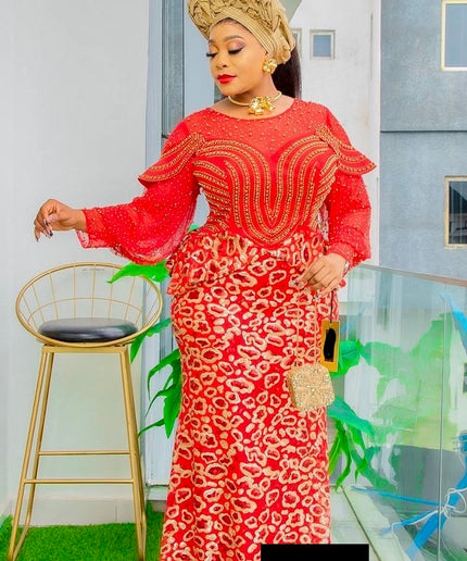 Red Sequin Embellished Mermaid Dress | Wedding Birthday Party Mother of Bride