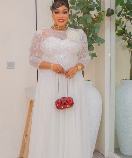 Red Sequin Embellished A-Line Dress: Wedding Guest Attire Mother of The Bride Photoshoot Birthday Party