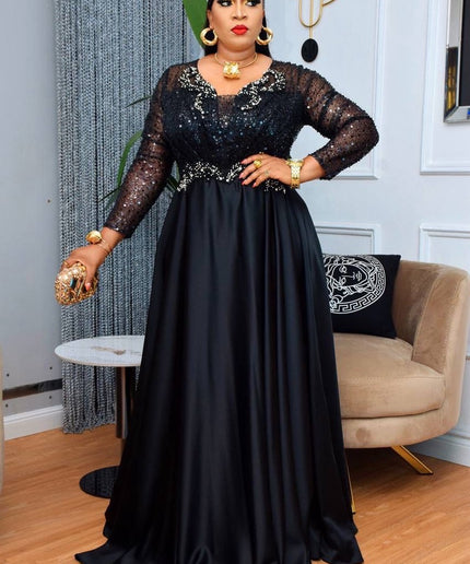 Sequin Applique Maxi Gown