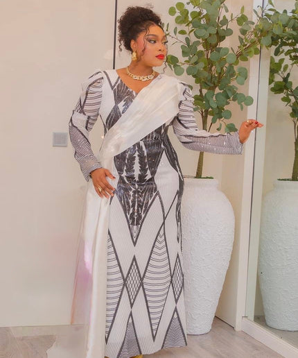 Sexy Orange Sequin Long Sleeve Draped Maxi Dress: Wedding Birthday Anniversary Gala