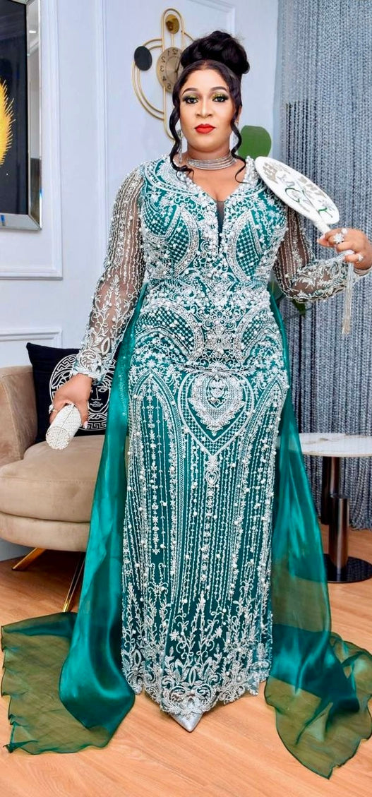 Plus Size Navy Beaded Mother of The Bride Mermaid Dress Overskirt, Wedding Guest Dress Floor Length Maxi, Birthday Formal Evening Party Wear