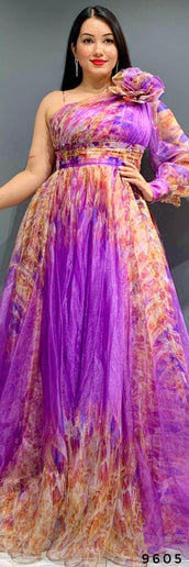 One Shoulder Ombre A Line Maxi Gown with Slit, Mother of The Bride Plus Size Summer Wedding Guest Gown Birthday Party Cocktail Gala