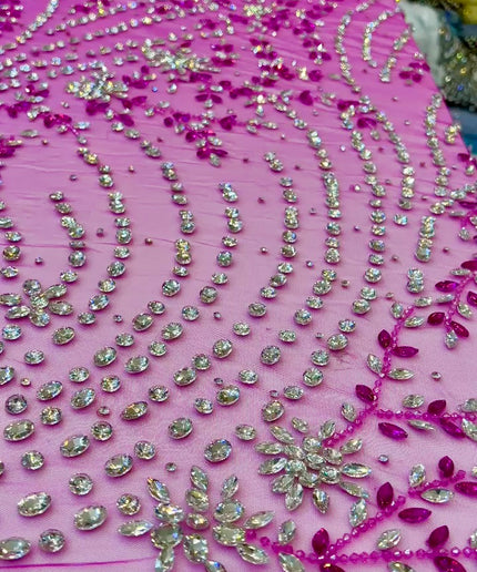 Swarovski Crystal Beaded Fabric Dressmaking | Wedding Evening Gown Birthday Pageant Prom Dress