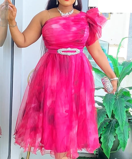 One Shoulder Ruffled Dress | Wedding Guest Photoshoot Birthday Party Cocktail