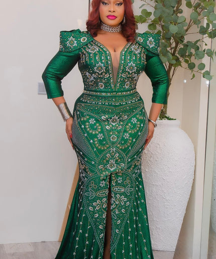 Sculpted Shoulder Embellished Maxi Dress: Mother of The Bride Birthday Party