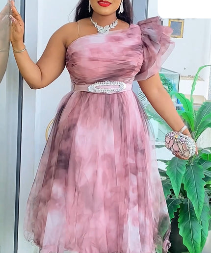 One Shoulder Ruffled Dress | Wedding Guest Photoshoot Birthday Party Cocktail
