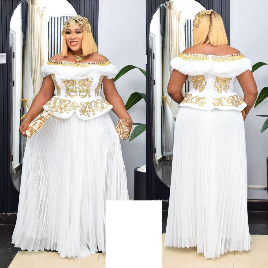 Off Shoulder Ruffle Embroidered Peplum Gown | 6 Colors FASHIONISKO Off Shoulder Ruffle Embroidered Peplum Gown | 6 Colors FASHIONISKO