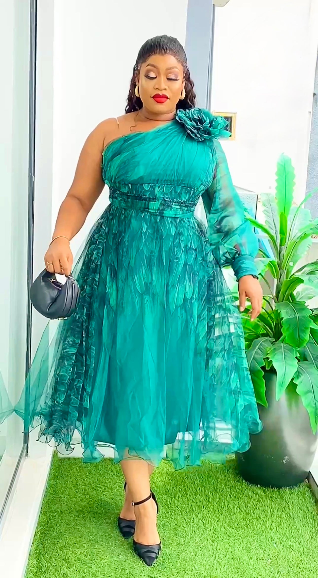 One Shoulder Wedding Guest Dress, Mother of The Bride A Line Gown Plus FASHIONISKO One Shoulder Wedding Guest Dress, Mother of The Bride A Line Gown Plus FASHIONISKO