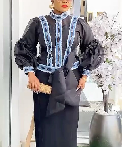 Dramatic Sleeve Bow Embellished Maxi Dress | Women's Fashion Wedding Guest Party Birthday Gala Graduation Celebrant