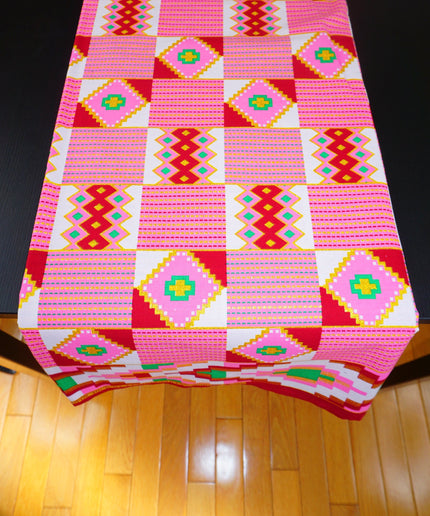 Metallic Pink Kente Fabric by The Yard Cotton