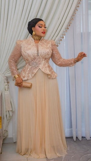Fabulous Red Sequin Embellished Pleated Twirl A-Line Maxi Dress for Wedding Guest Mother of Bride Outfit Cocktail Party Reception Birthday Church Anniversary Formal Evening Gown