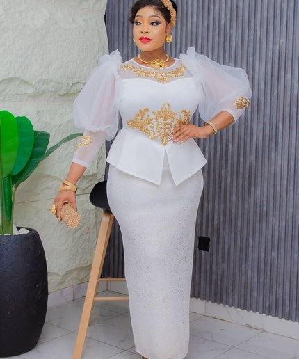 Ruffle Sleeve Embellished Women's Maxi Dress | Party Birthday Photoshoot Wedding Guest