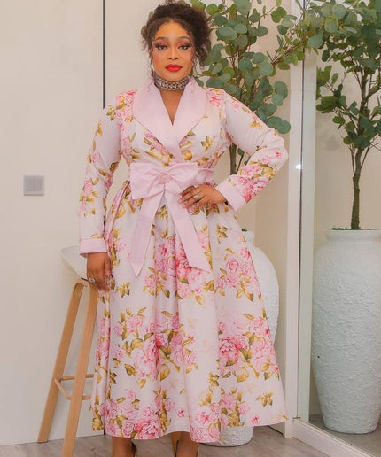 Floral Bow Twirl Skater Dress: Wedding Guest Outfit Cocktail Birthday Party