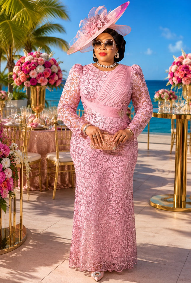 "Center of Attention" Black Beaded Sequin Formal Evening Dress Mother of The Bride Attire Wedding Guest Birthday Party Church Cocktail Reception Plus Size