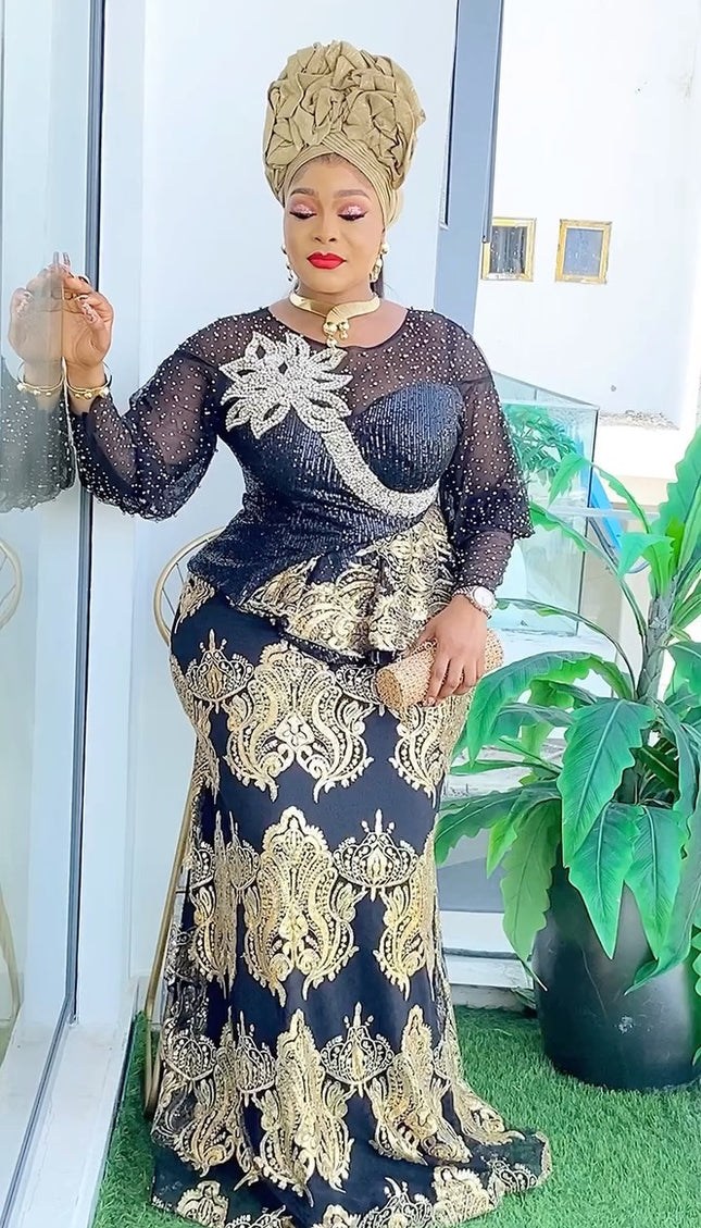 Sequined Party Maxi Dress | Mother of The Bride Wedding Guest Anniversary