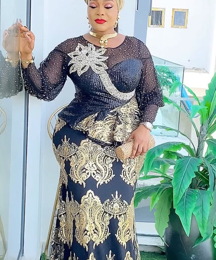 Sequined Party Maxi Dress | Mother of The Bride Wedding Guest Anniversary