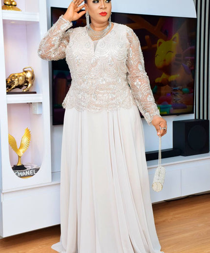 Plus Size Sequin Mother of The Bride  A-Line Gown, Wedding Guest Maxi Dress Long, Party Occasion Cocktail Birthday
