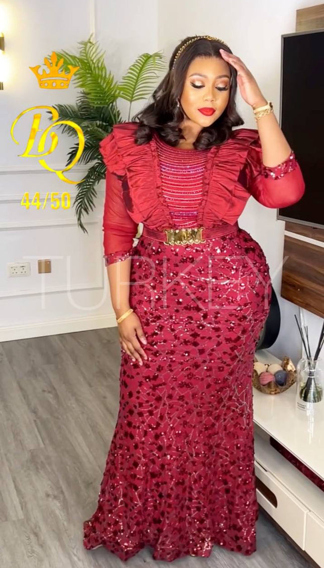 Sequin Ruffle Maxi Dress | 2 Colors