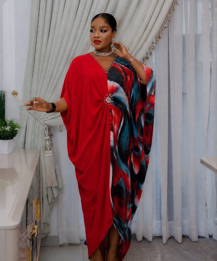 Black Embellished Asymmetric Kaftan Dress African Party Attire Wedding Guest Outfit Mother of The Bride Cocktail Birthday