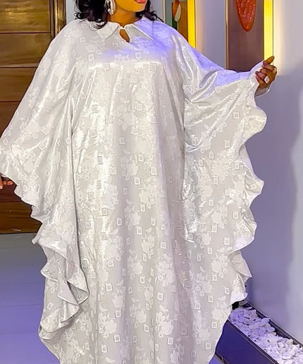 White African Bubu Ruffled Brocade Dress - Wedding Guest Mother of The Bride