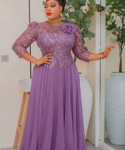 Red Sequin Embellished A-Line Dress: Wedding Guest Attire Mother of The Bride Photoshoot Birthday Party