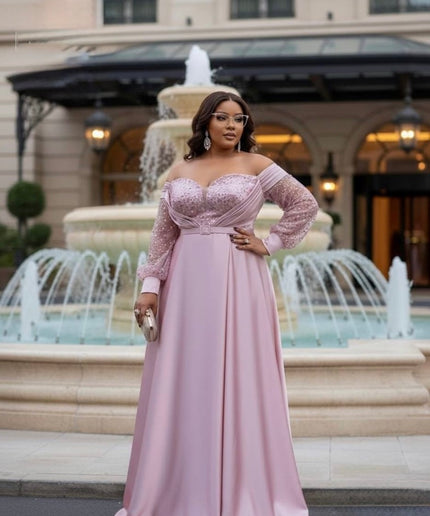 White Off-The-Shoulder Sequin Maxi Gown for Anniversary Cocktail Dinner Civil Formal Wedding Dress Bridal Photoshoot Mother of The Bride