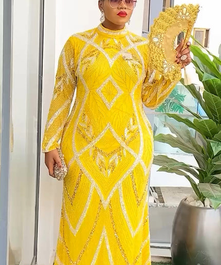 Beaded Embellished Maxi Gown | Birthday Party Reception Mother of The Bride Wedding Guest