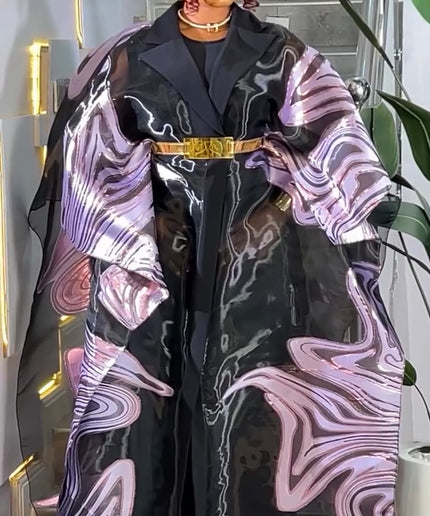 Classy Black Brocade Kaftan Dress 2-Piece Outfit for Mother of The Bride Wedding Guest Birthday Dinner Cocktail Party Formal Evening Gown