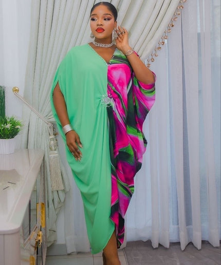Black Embellished Asymmetric Kaftan Dress African Party Attire Wedding Guest Outfit Mother of The Bride Cocktail Birthday