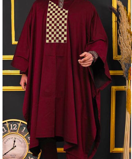 African Men's Clothing Agbada Shirt Pants Embroidery