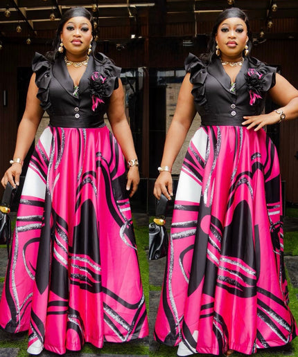 Green Ruffle Sleeve Twirl Skater Maxi Dress: Wedding Guest Birthday Party Cocktail Dinner