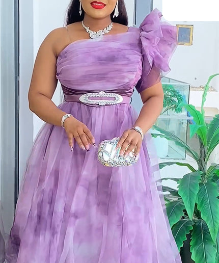 One Shoulder Ruffled Dress | Wedding Guest Photoshoot Birthday Party Cocktail