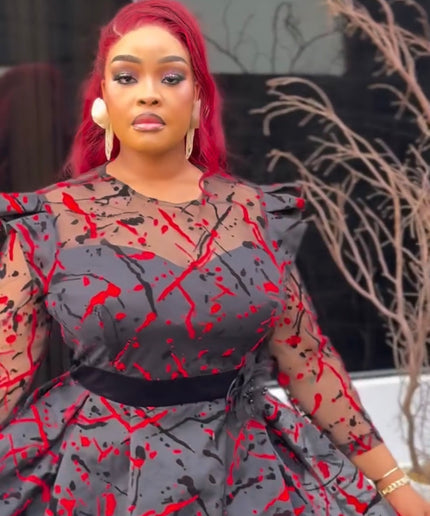 Black Fit & Flare High-Low Asymmetrical Dress for Birthday Party Wedding