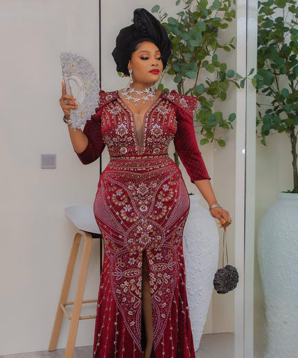 Sculpted Shoulder Embellished Maxi Dress: Mother of The Bride Birthday Party