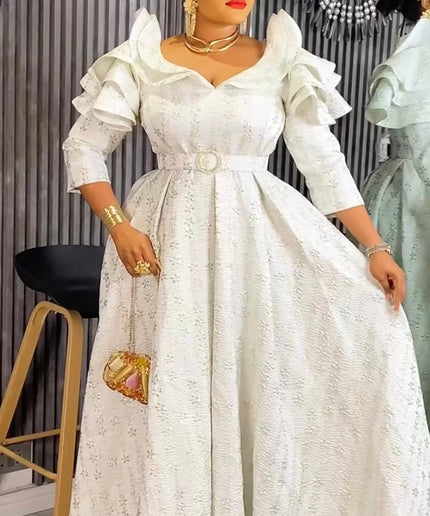Gold Brocade Wedding Guest Dress Maxi Plus Size Mother of The Bride A-Line Gown Evening Wear Dinner Birthday Photoshoot Celebrant Worthy