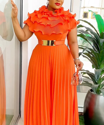 Ruffle Pleated Wide Leg Jumpsuit | Birthday Party Wedding Guest Summer Fashion