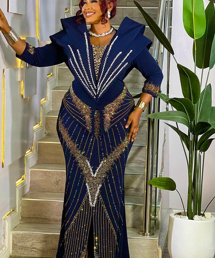 Glamorous Purple Embellished Structured Shoulder Maxi Dress for Party Wedding Guest Cocktail Birthday Photoshoot Church Gala Anniversary Mother of The Bride Outfit