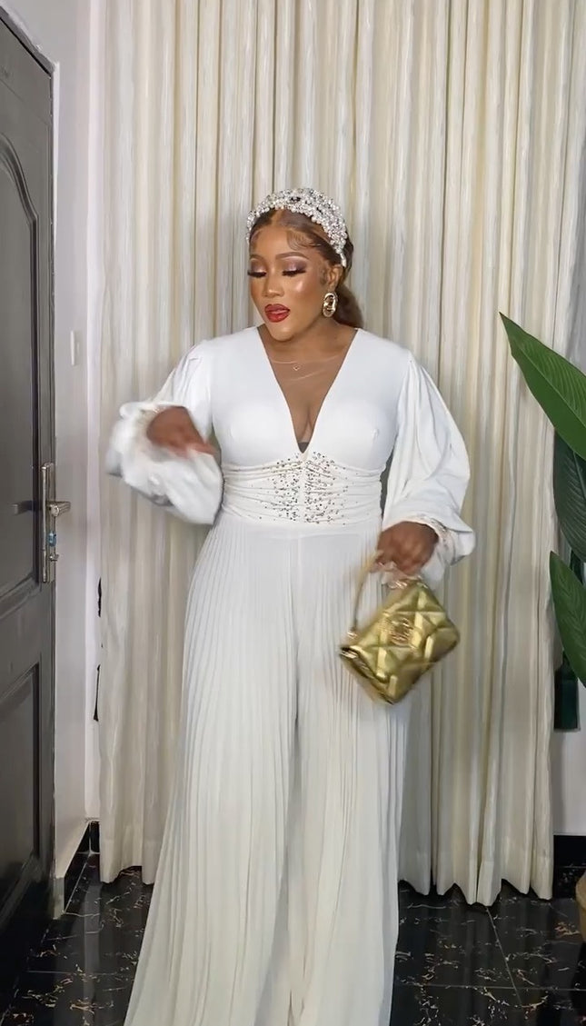 Embellished Palazzo Jumpsuit Free Flowing